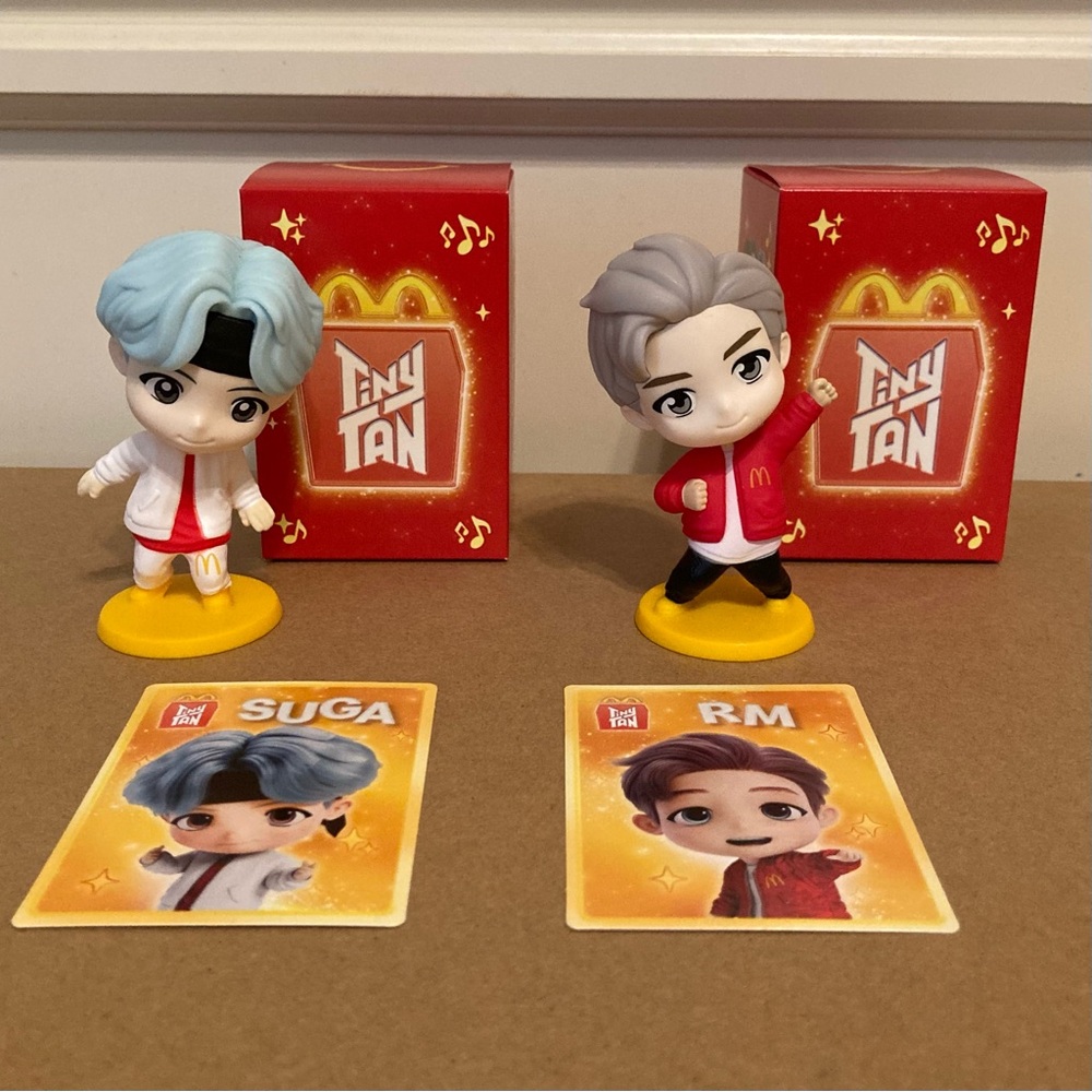 New 2025 McDonald's Happy Meal BTS Series 2 Tiny Tan Figures - RM and Suga